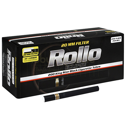 Tuburi pentr injectat tutun cu filtru si foita neagra Rollo ECLIPSE (20 mm) 200